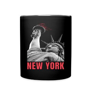 New York City Liberty Statue Manhattan USA - Full Colour Mug - black - Front