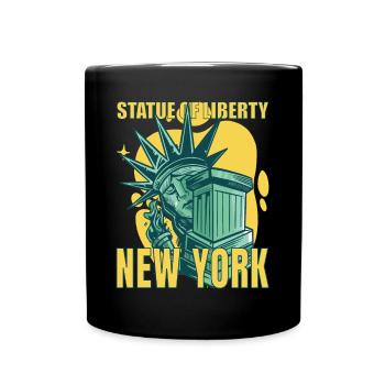 New York City Liberty Statue Manhattan USA - Full Colour Mug - black - Front