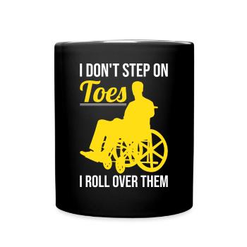 Drôle de lésion de la moelle épinière Coupe transversale du fauteuil roulant - Mug uni - noir - Devant