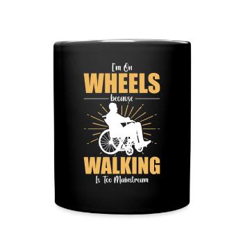 Drôle de lésion de la moelle épinière Coupe transversale du fauteuil roulant - Mug uni - noir - Devant