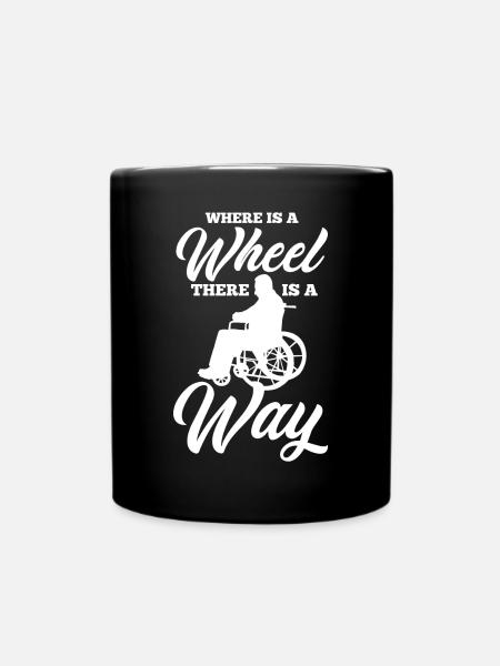 Funny Spinal Cord Injury Wheelchair Cross-Section - Full Colour Mug - black