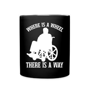 Drôle de lésion de la moelle épinière Coupe transversale du fauteuil roulant - Mug uni - noir - Devant