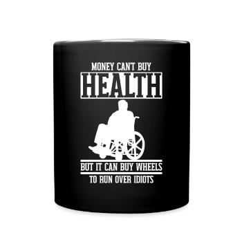 Drôle de lésion de la moelle épinière Coupe transversale du fauteuil roulant - Mug uni - noir - Devant