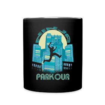 City Ninja Parkour Jumping Building Freestyle Run - Full Colour Mug - black - Front