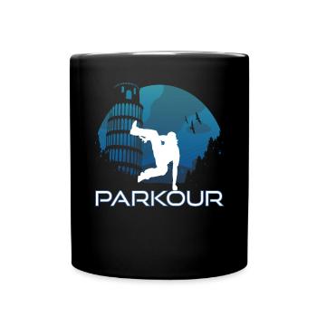 Avertissement de parkour sauter par-dessus tout comme la tour de Pise - Mug uni - noir - Devant