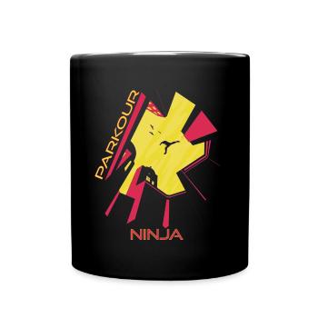 Ninja Parkour Jumping Building Freestyle City Runn - Full Colour Mug - black - Front