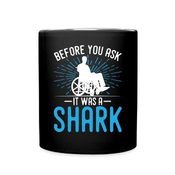 Drôle de lésion de la moelle épinière Coupe transversale du fauteuil roulant - Mug uni - noir - Devant