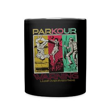 Parkour Downtown Running Jumping Freestyle Runner - Full Colour Mug - black - Front