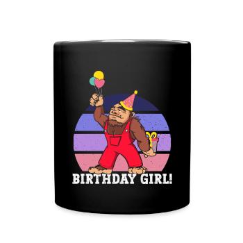 Bigfoot Party Supplies Birthday Girl Sasquatch - Mug uni - noir - Devant