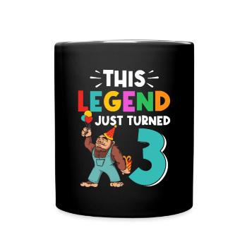 Bigfoot Party Supplies Dad Of The Birthday Crew - Tasse einfarbig - Schwarz - Vorne