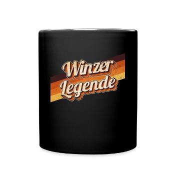 Weinbauer Geburtstag als Legende geboren Winzer - Tasse einfarbig - Schwarz - Vorne