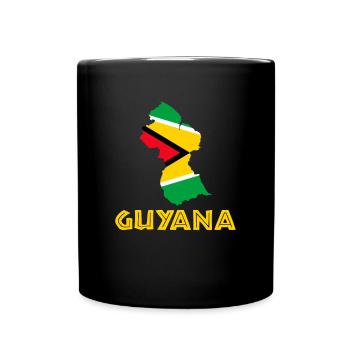 guyanese map, guyana - Tasse einfarbig - Schwarz - Vorne