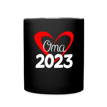 Oma 2023 - Werdende Oma 2023 - Tasse einfarbig - Schwarz - Vorne