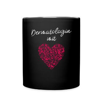 Dermatologist with heart dermatologist Specialist practice - Full Colour Mug - black - Front