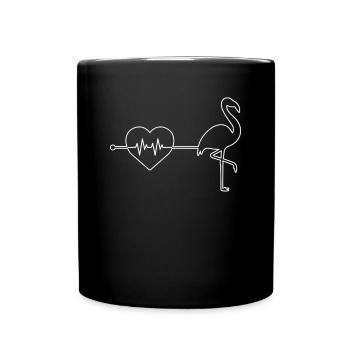Flamingo heartbeat - Full Colour Mug - black - Front