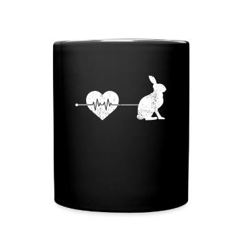 Rabbit heartbeat - Full Colour Mug - black - Front