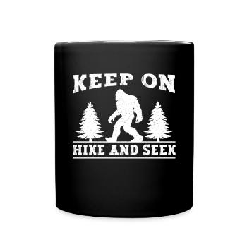 Les fournitures de fête Bigfoot continuent de grimper et de chercher - Mug uni - noir - Devant