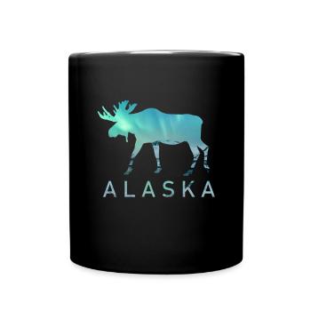 Alaska Gift USA Nature Bear Denali Grizzly Forest - Full Colour Mug - black - Front