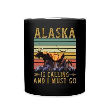 Alaska Gift USA Nature Bear Denali Grizzly Forest - Full Colour Mug - black - Front
