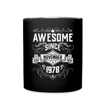 1978 Birthday Party Old year of construction November - Full Colour Mug - black - Front