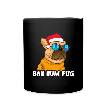 Christmas Xmas Family Matching Funny Bah Hum Pug - Tasse einfarbig - Schwarz - Vorne