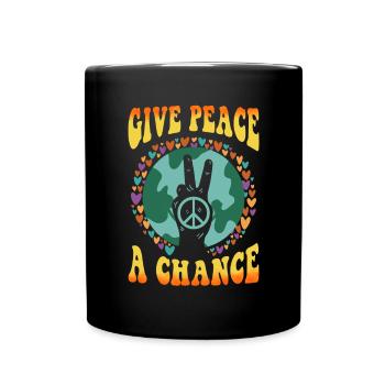 Hippie Tshirt Peace Movement Woodstock Boho Groove - Full Colour Mug - black - Front