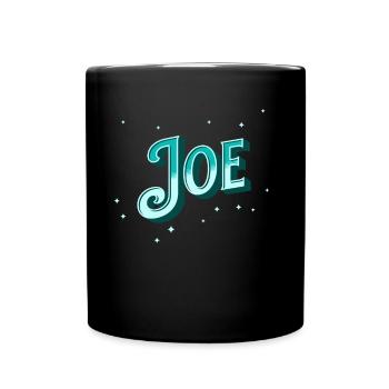 Joe Namen personalisiert - Tasse einfarbig - Schwarz - Vorne