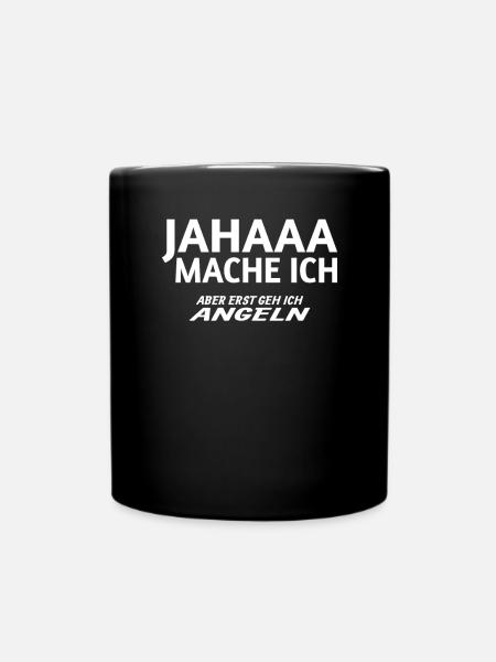 Angler Geschenkidee Hobby Angeln - Tasse einfarbig - Schwarz