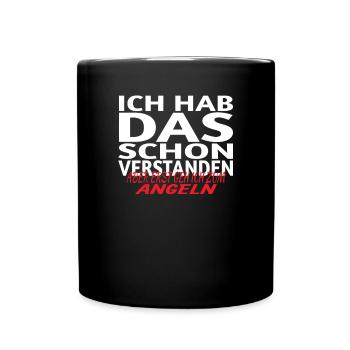 Angler Geschenkidee Hobby Angeln - Tasse einfarbig - Schwarz - Vorne