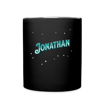 Jonathan Namen personalisiert - Tasse einfarbig - Schwarz - Vorne