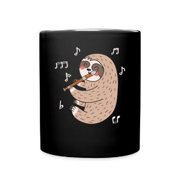 Sloth Whisperer Joueur de flûte Musicien flûtiste - Mug uni - noir - Devant