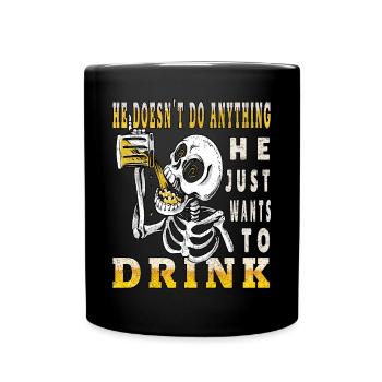 Boire la fête tut nix boire de la bière - Mug uni - noir - Devant
