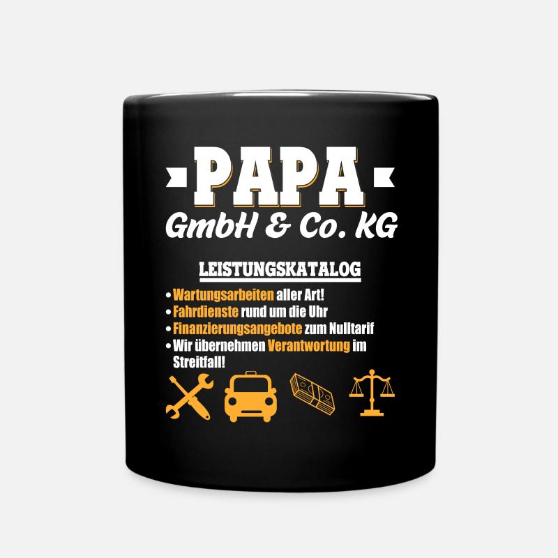 Papa GmbH & Co Leistungskatalog Vaterschaft Kinder - Tasse einfarbig - Schwarz