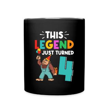 Bigfoot Party fournit cette légende qui vient d’avoir 4 ans - Mug uni - noir - Devant
