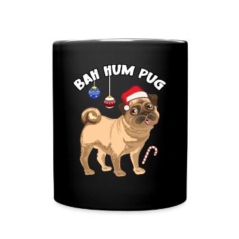 Christmas Xmas Family Matching Funny Bah Hum Pug - Tasse einfarbig - Schwarz - Vorne