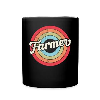 Agriculteur Rétro Vintage - Mug uni - noir - Devant