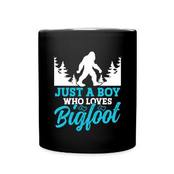 Just A Boy Who Loves Bigfoot Party Supplies - Full Colour Mug - black - Front