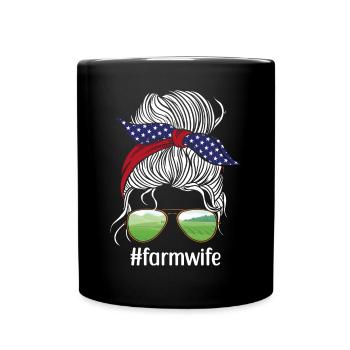 Farming Farmer Girl Wife Sun - Tasse einfarbig - Schwarz - Vorne