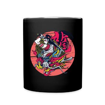 Samurai Girl Dragon Warrior Ninja Art Japonais - Mug uni - noir - Devant