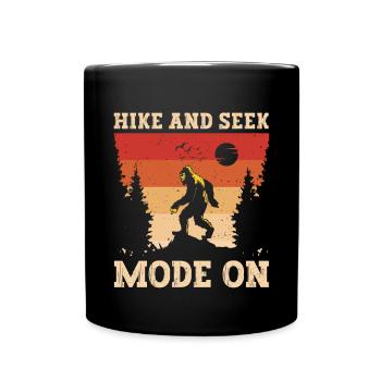 Bigfoot Party Supplies Hike And Seek Mode On - Full Colour Mug - black - Front