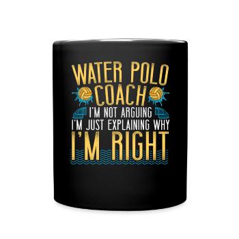 Water Polo Coach Vintage Water - Tasse einfarbig - Schwarz - Vorne