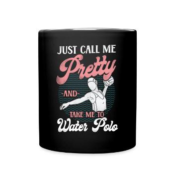 Water Polo Girl Vintage Just Call - Full Colour Mug - black - Front