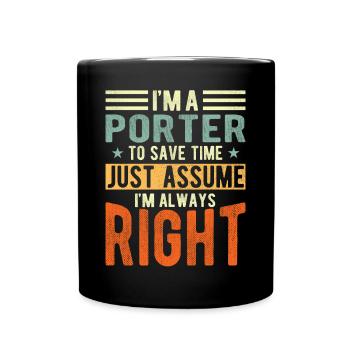 Porteur - Mug uni - noir - Devant