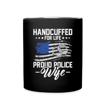 Police Wife - Supporter USA - Full Colour Mug - black - Front
