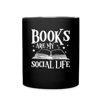Book Are My Social Life Shirt Gift - Full Colour Mug - black - Front