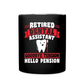 Rentner Pension Pensionist Zahnarzt - Tasse einfarbig - Schwarz - Vorne