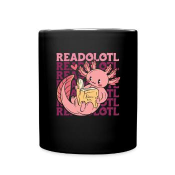 Redolotl Shirt Geschenk Bibliothek Bücher - Tasse einfarbig - Schwarz - Vorne