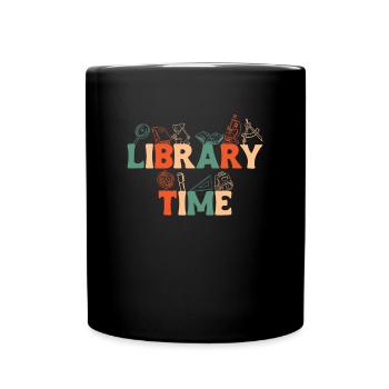 Library Time Shirt Gift Library - Full Colour Mug - black - Front