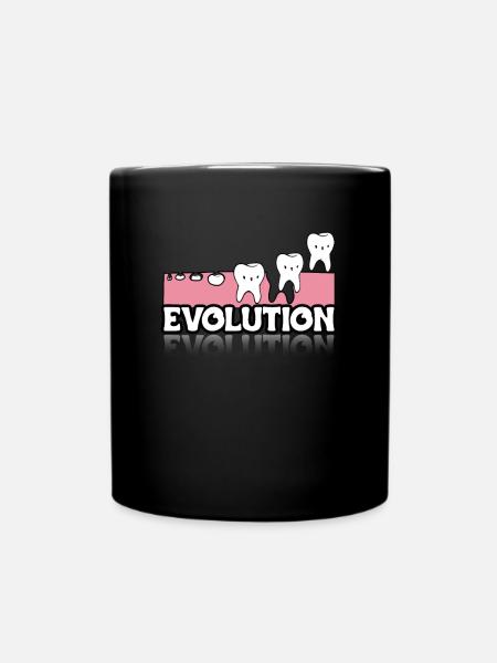 Evolution Zahnarzt Shirt Geschenk - Tasse einfarbig - Schwarz