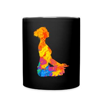 Méditation Méditation Yoga Femmes Relaxation - Mug uni - noir - Devant